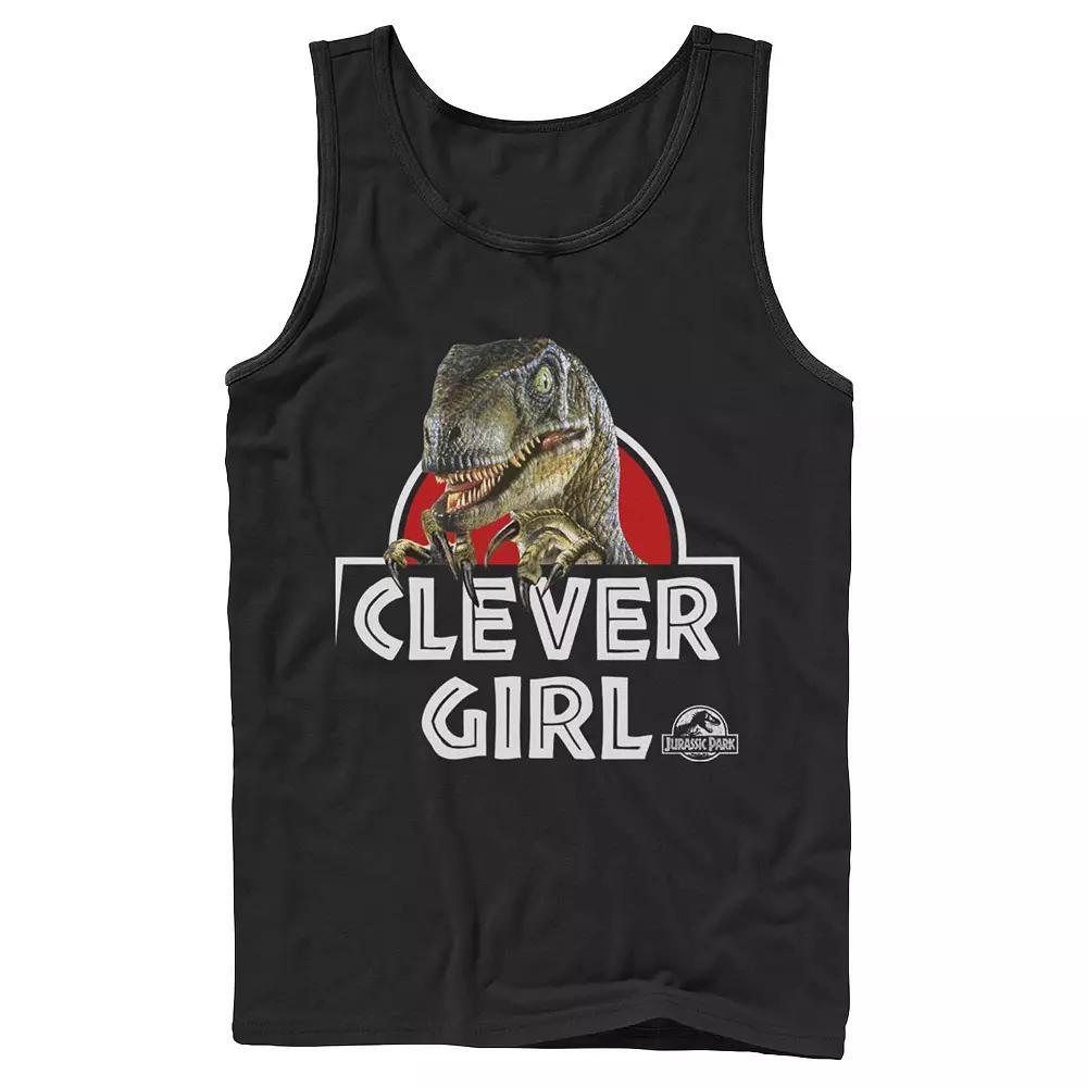 Men's Jurassic Park Velociraptor Real Clever Tank Top, Size: XL, Black Product Image