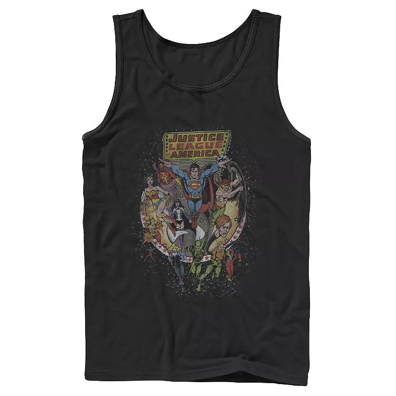 Men's DC Comics Justice League Group Shot Distressed Poster Tank Top,  Product Image