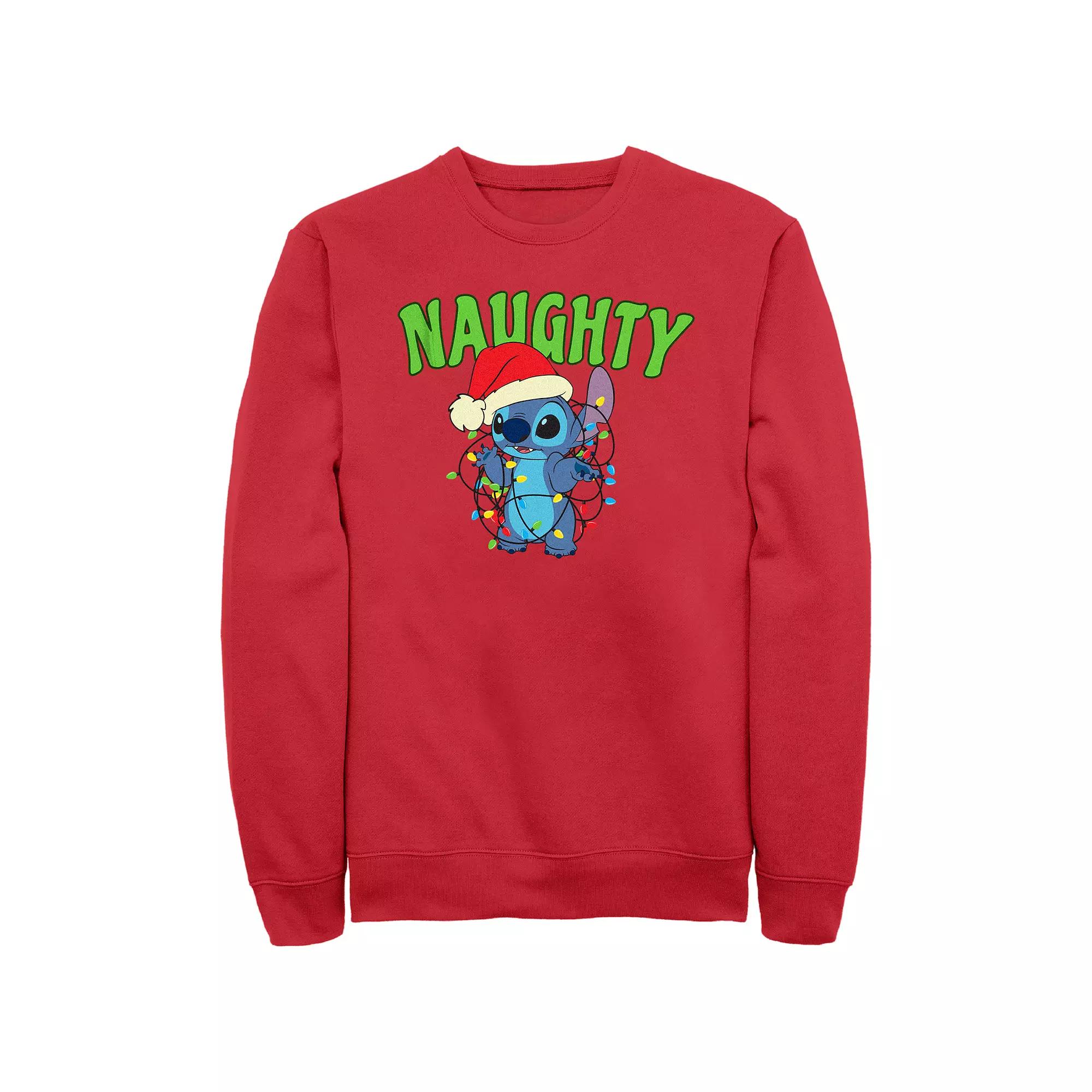 Disney's Lilo & Stitch Men's Naughty Stitch Fleece, Size: Small, Red Product Image