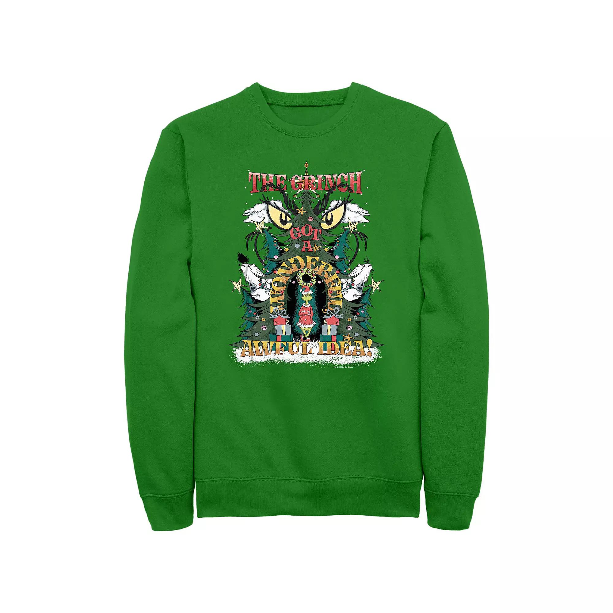 Big & Tall Dr. Seuss Grinch Got A Wonderful Awful Idea Graphic Fleece, Men's, Size: XL, Kelly Product Image