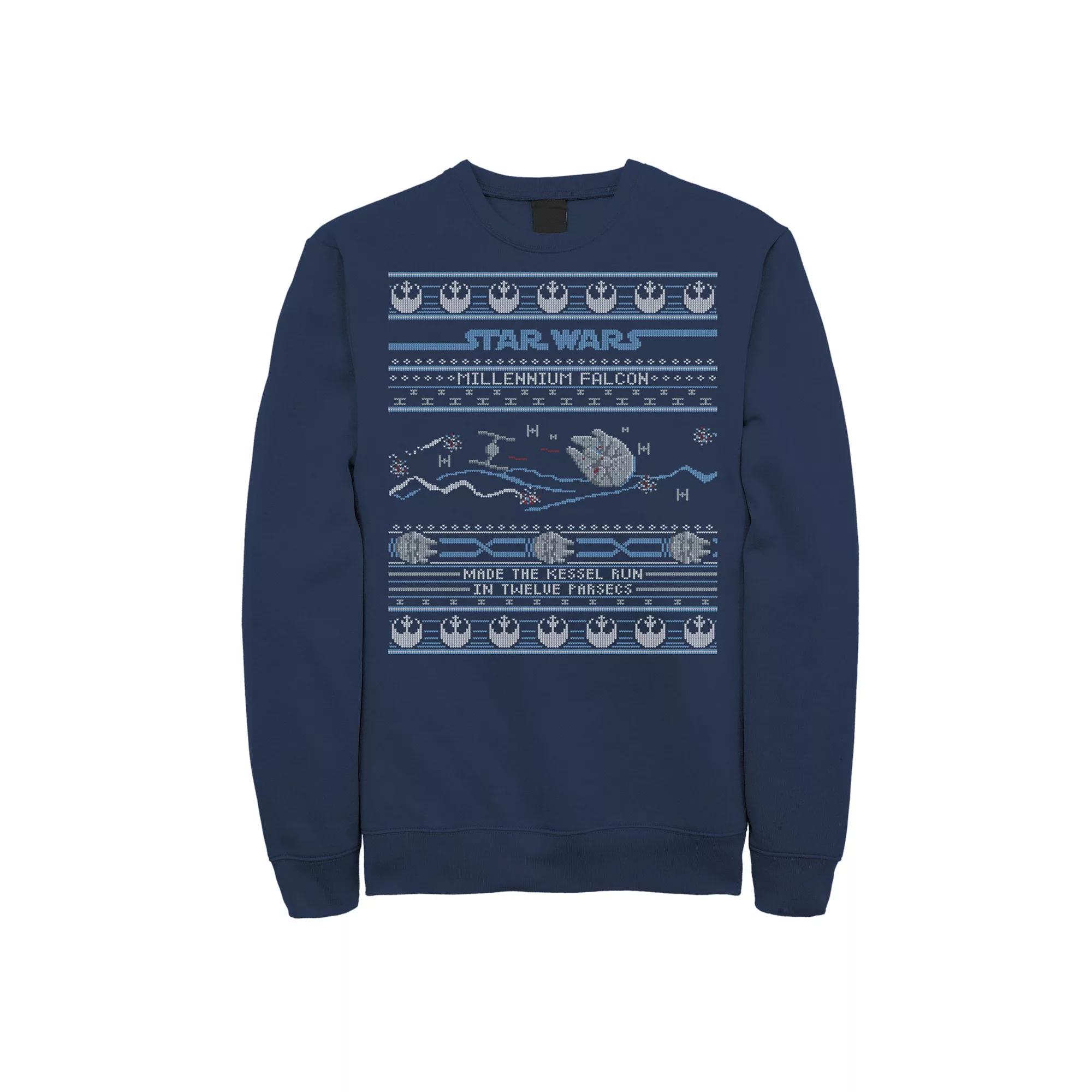 Men's Star Wars Falcon Kessel Run Ugly Christmas Sweater Sweatshirt,  Product Image