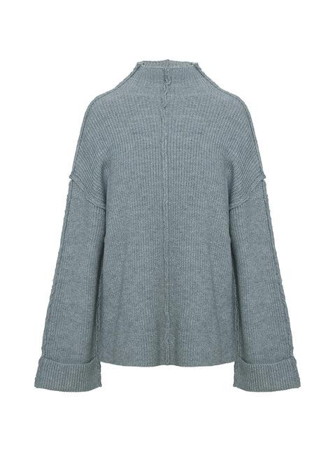 Lachlynn Oversized Knit Sweater Charcoal Marle Product Image