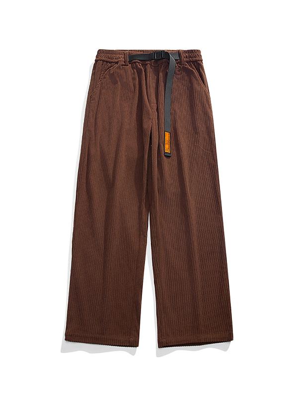 Men's Vintage Corduroy Drawstring Wide Leg Pants Product Image