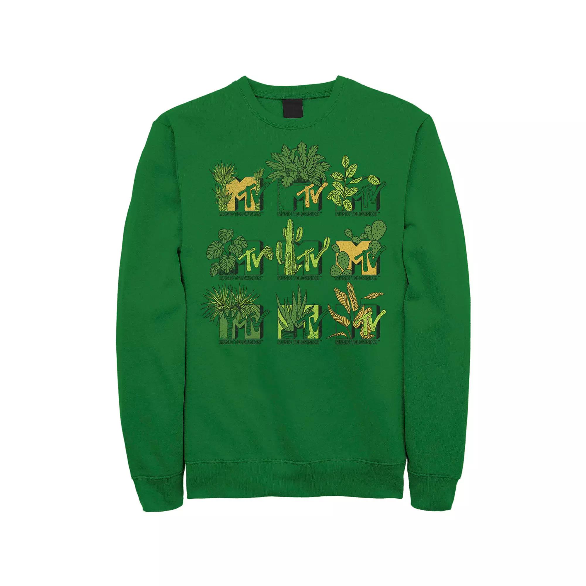 Men's MTV Mtve Succulents Plants Logo Sweatshirt,  Product Image