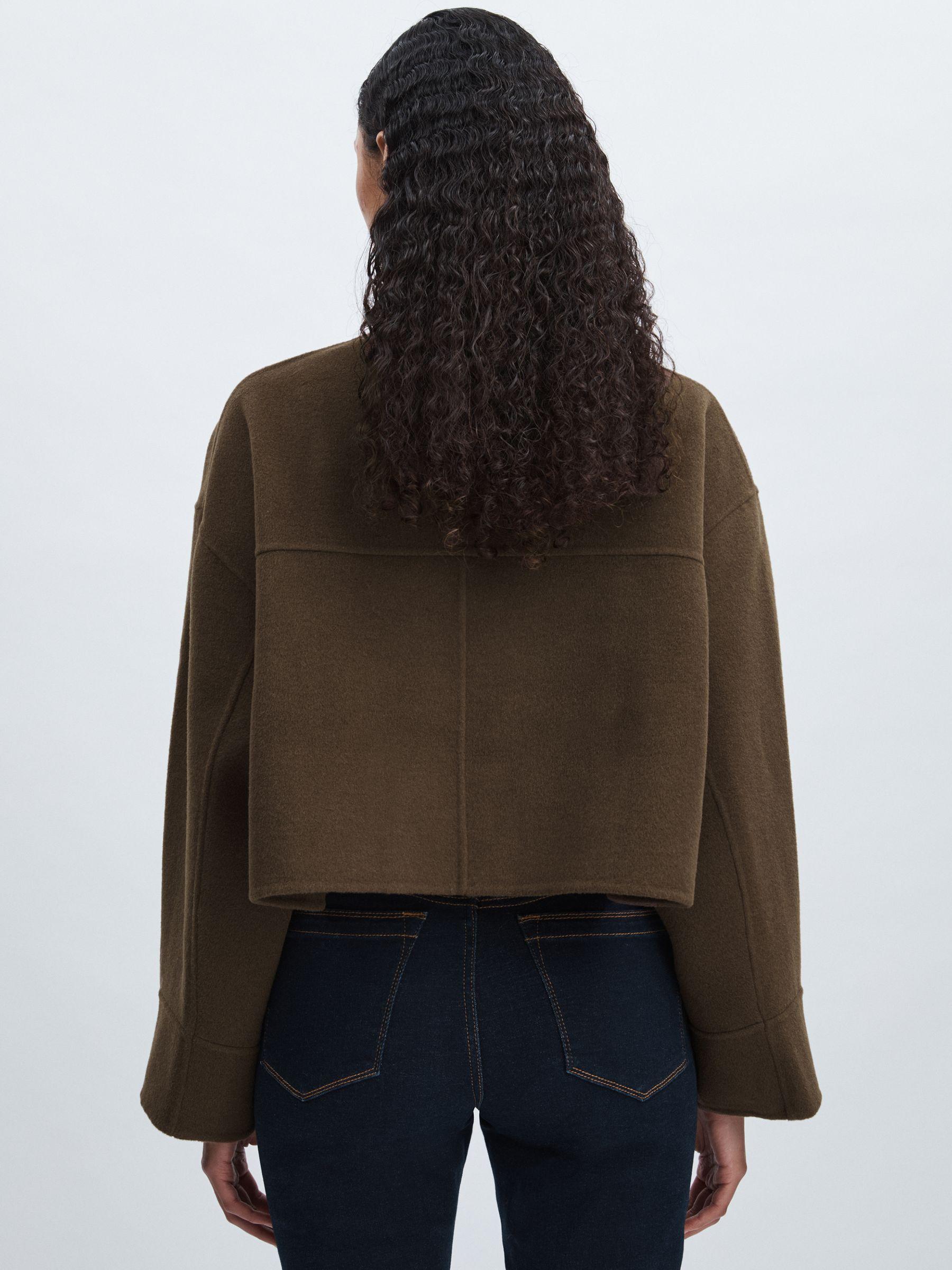 Meotine Wool-Blend Cropped Jacket in Brown Product Image