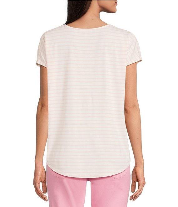 Gibson & Latimer Stripe Print Short Sleeve V-Neck Knit Shirt Product Image