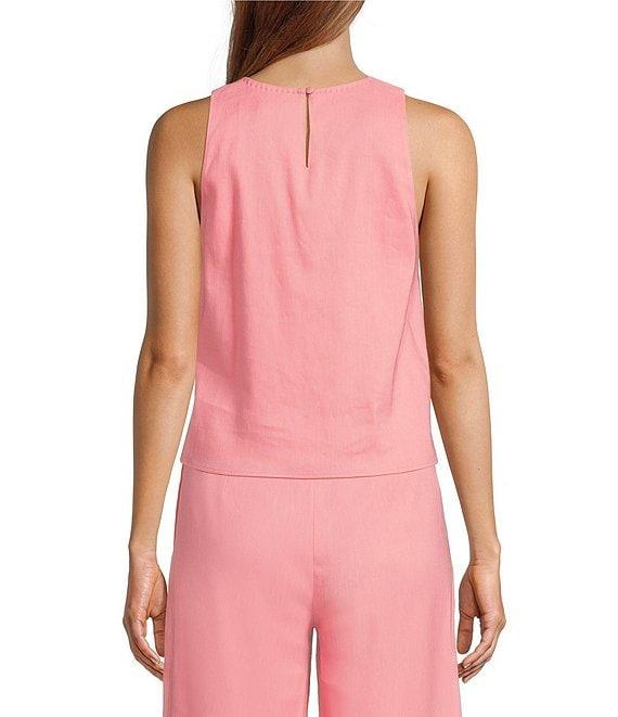 Antonio Melani Audrey Stretch Linen Round Neck Coordinating Blouse Product Image