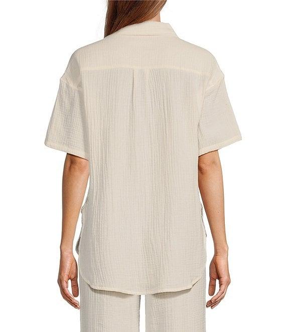 UGG Embrook Cotton Gauze Chest Pocket Button-Front Notch Collar Coordinating Lounge Top Product Image