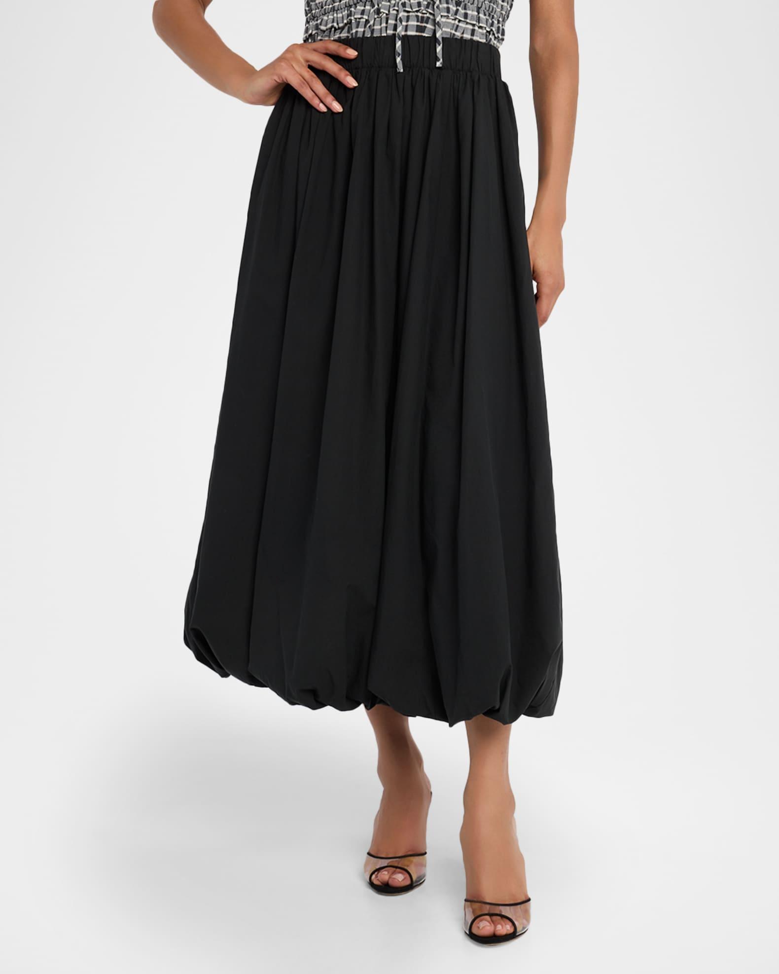 Cala Poplin Bubble Midi Skirt Product Image