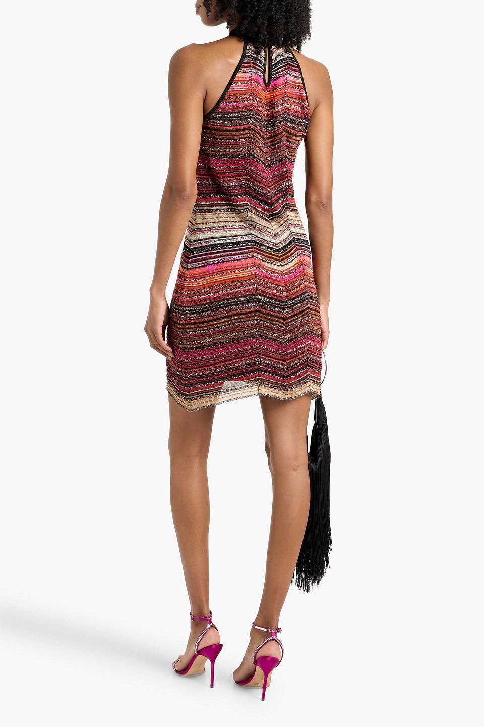 MISSONI Metallic Crochet-knit Mini Dress In Multi Product Image