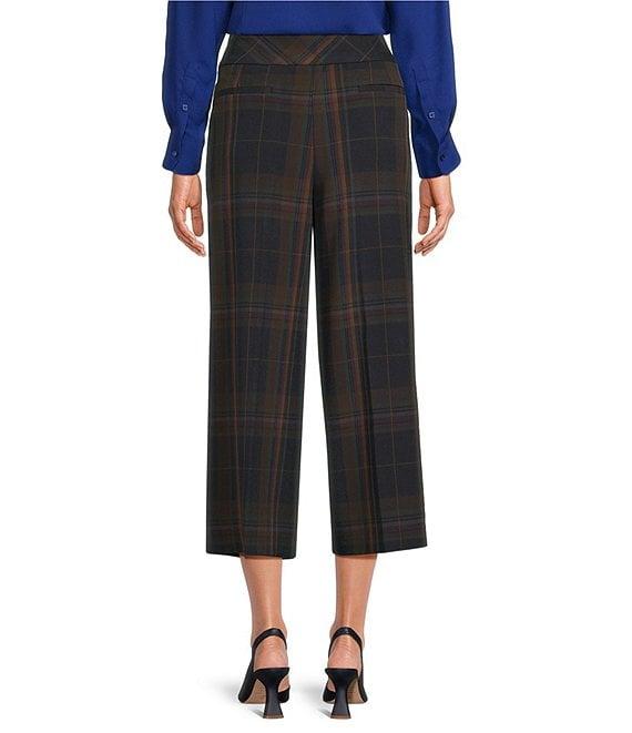 Investments Plaid Park Ave Pull-On Wide Leg Crop Pants Product Image