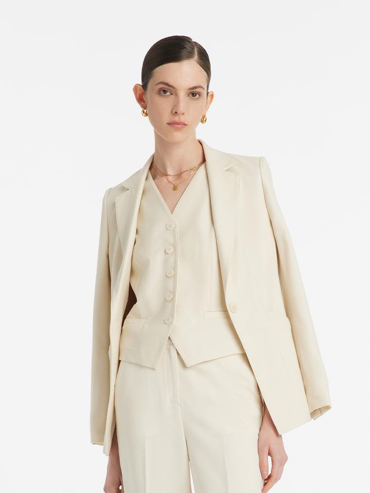 Worsted Wool Single-Breasted Women Vest Product Image