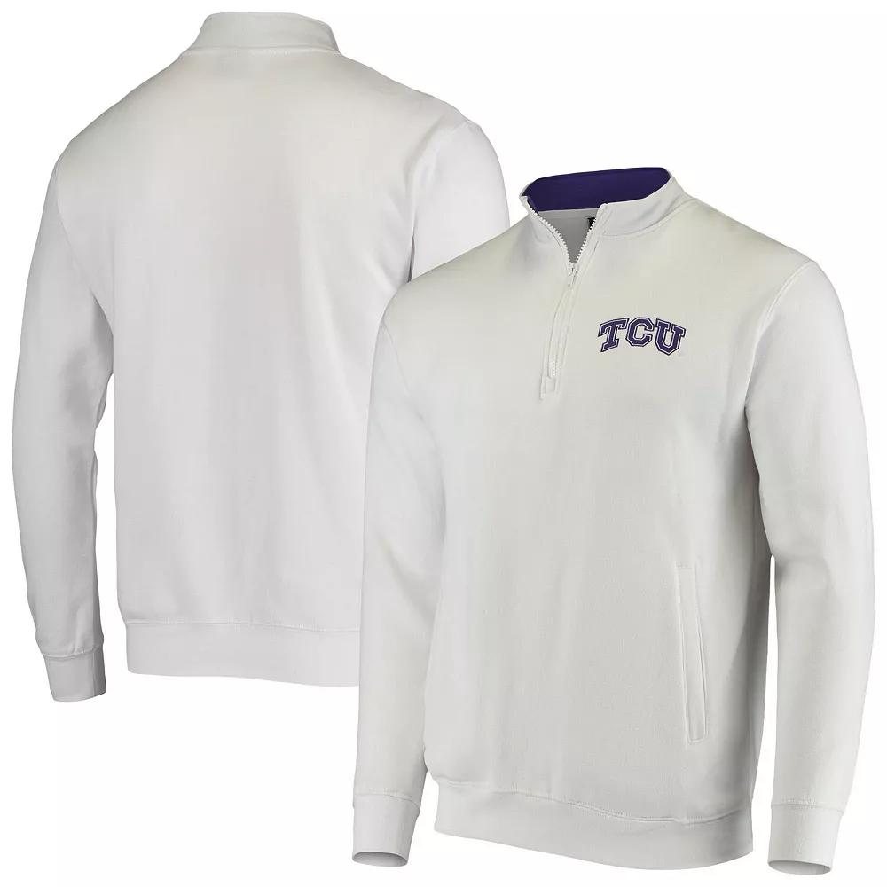 Men's Colosseum White TCU Horned Frogs Tortugas Logo Quarter-Zip Jacket,  Product Image