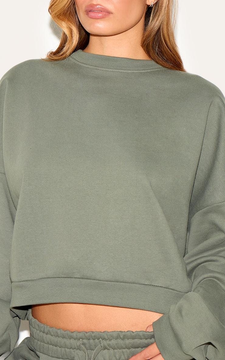 Olive Premium Boxy Sweatshirt Product Image