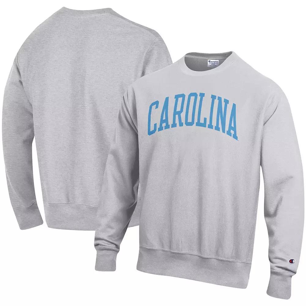Men's Champion Heathered Gray North Carolina Tar Heels Arch Reverse Weave Pullover Sweatshirt, Size: 2XL, Grey Product Image
