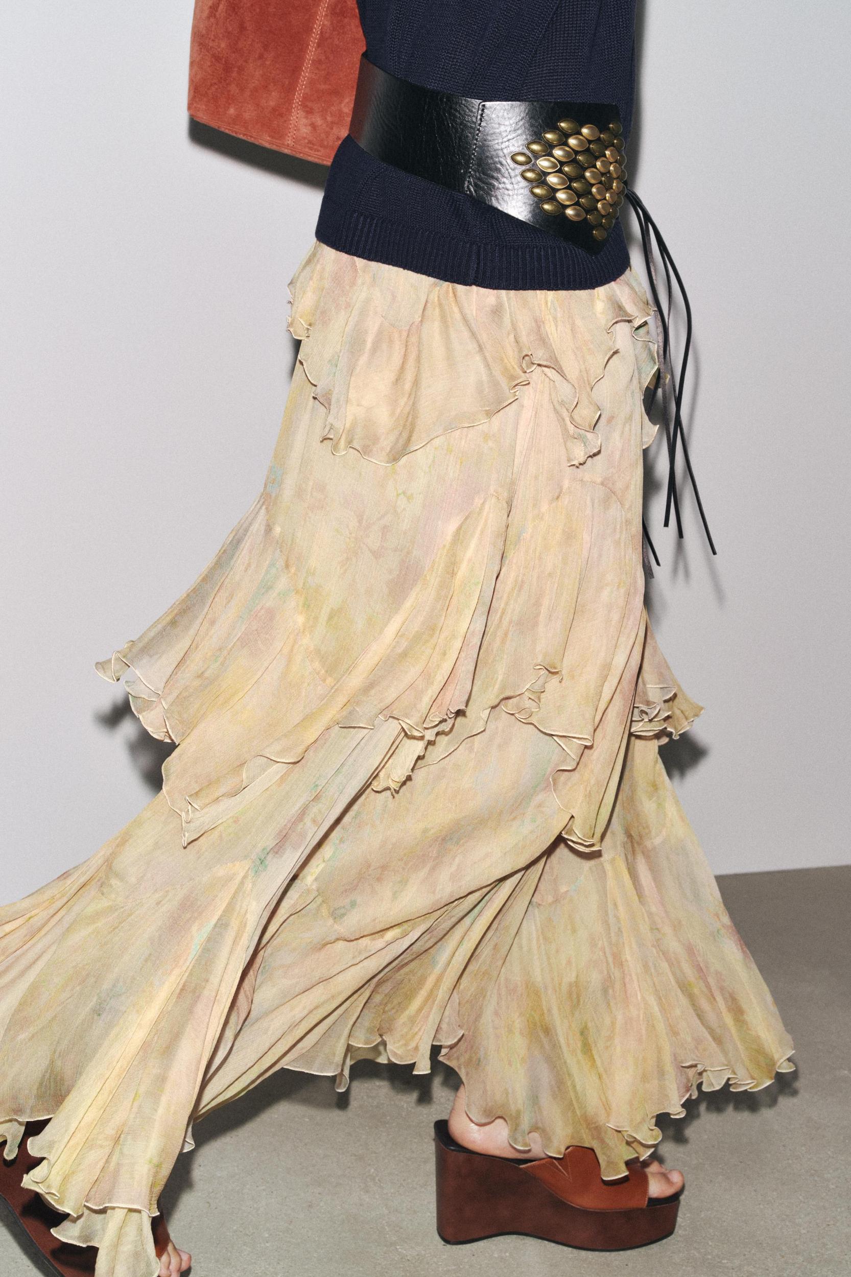 ZW COLLECTION PRINTED RUFFLE SKIRT Product Image