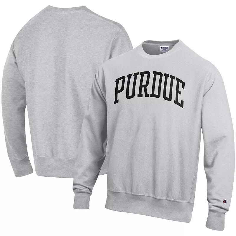 Men's Champion Heathered Gray Purdue Boilermakers Arch Reverse Weave Pullover Sweatshirt,  Product Image