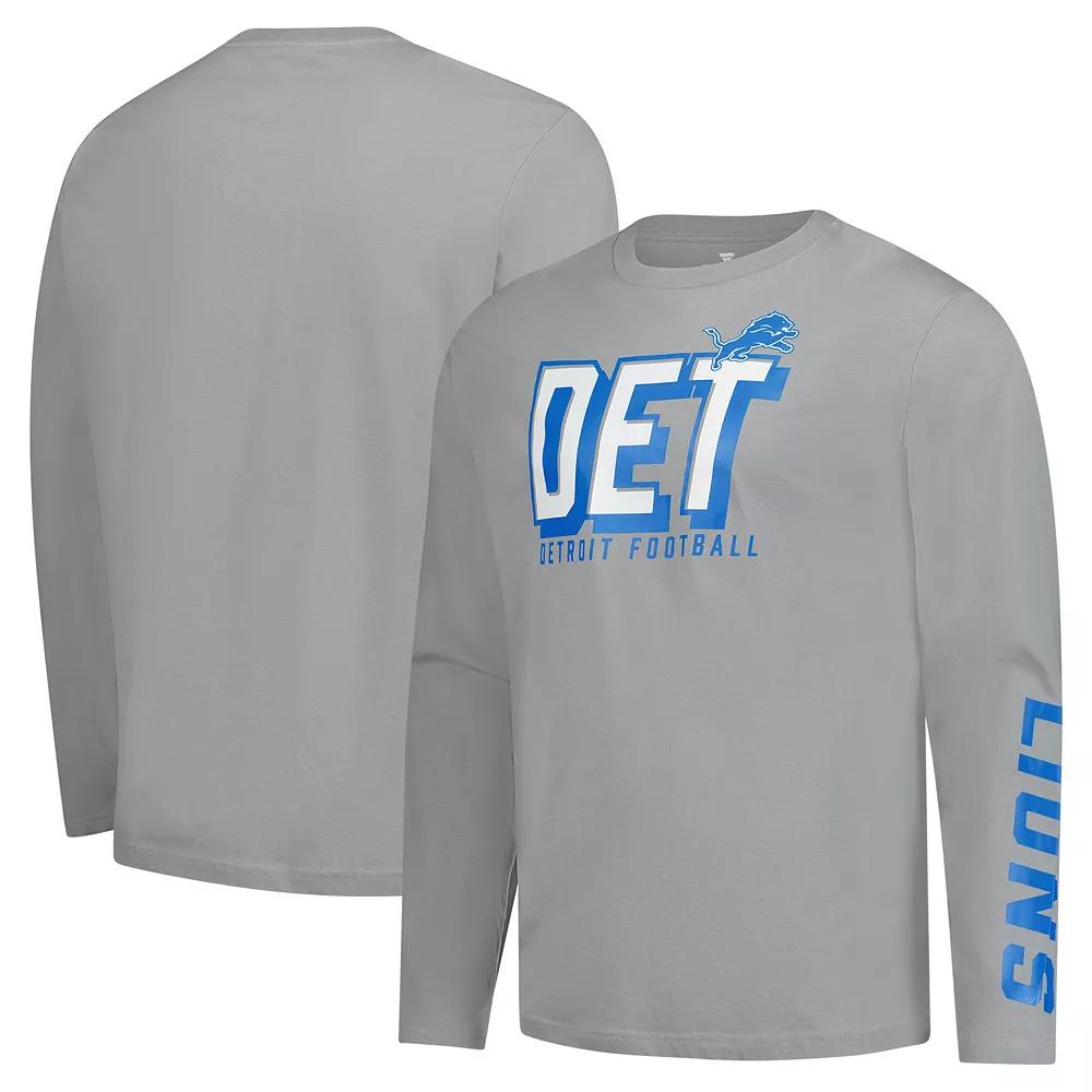 Men's Fanatics  Gray Detroit Lions Long Sleeve T-Shirt, Size: XL, Grey Product Image