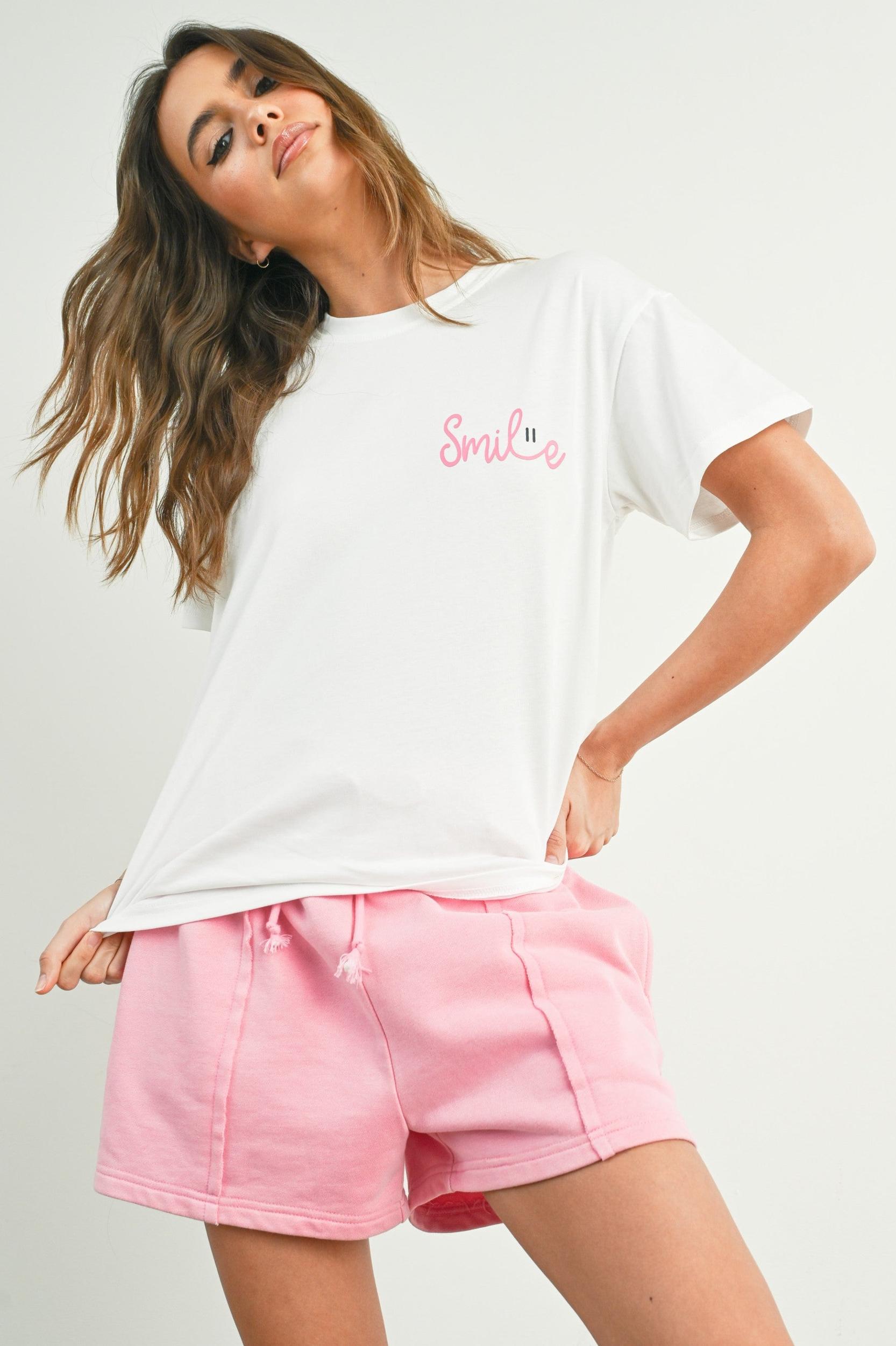 Smile Print T-shirt Product Image