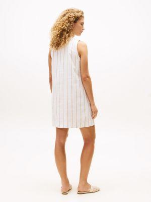 Sleeveless Cotton-Linen Stripe Dress Product Image