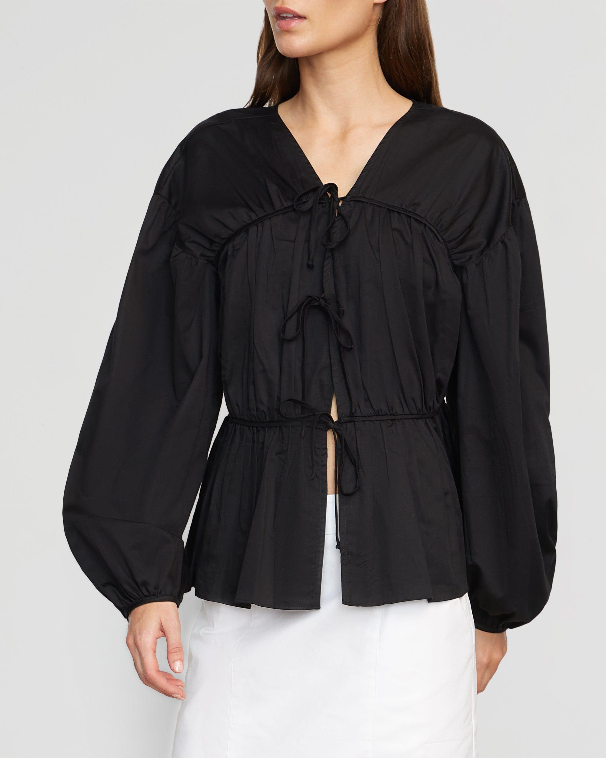 Hira Tie-Front Organic Cotton Blouse Product Image