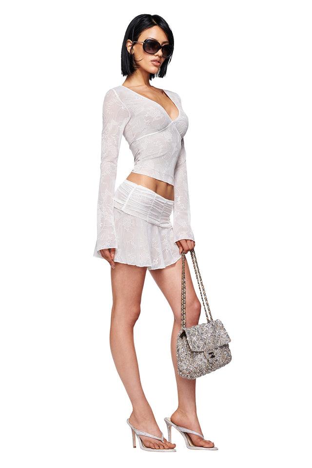 YVETTE TOP - WHITE : BUTTERFLY LACE Product Image