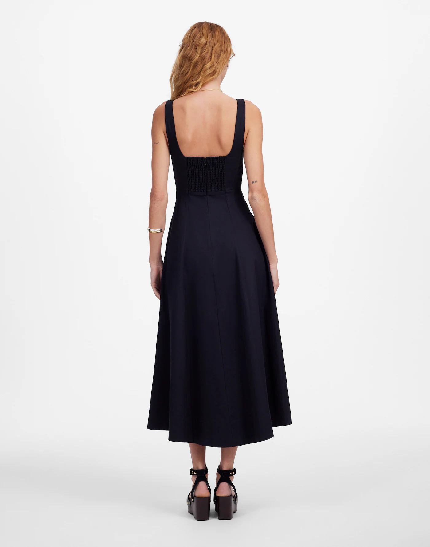 Seamed Squareneck Midi Dress Product Image