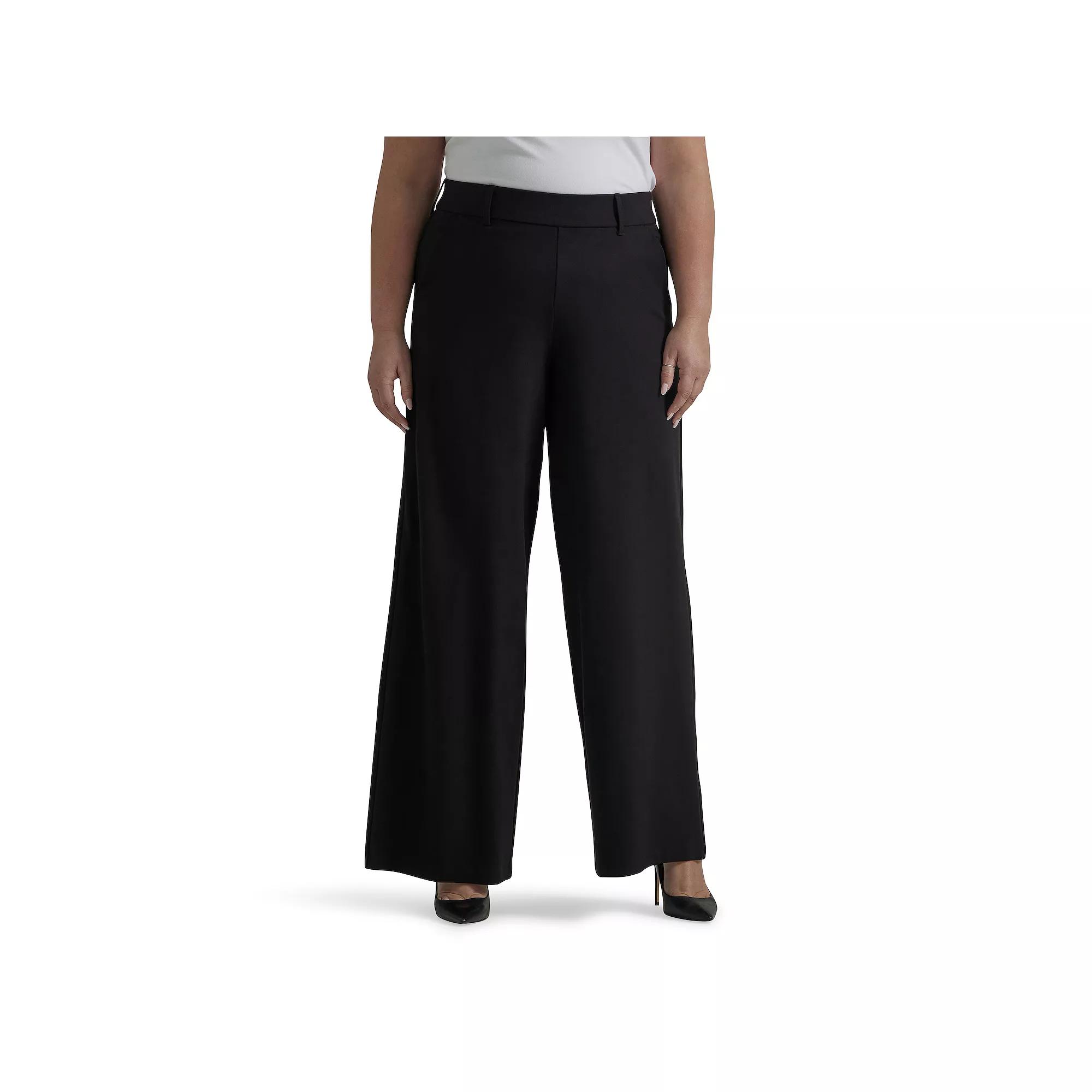 Plus Size Lee® Ultra Lux Comfort Any Wear Wide Leg Pull-On Pants, Women's, Size: 16 - Regular, Black Product Image