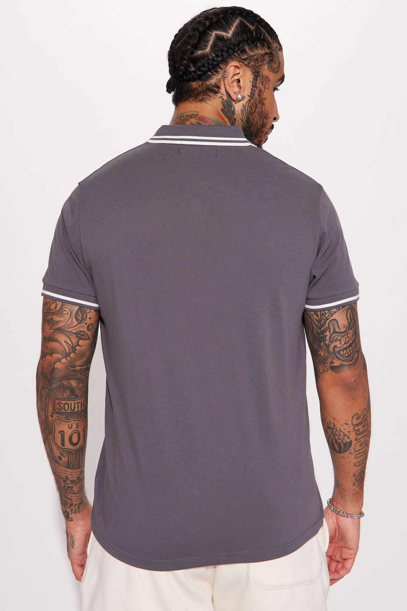 Wilson Short Sleeve Polo - Charcoal Product Image