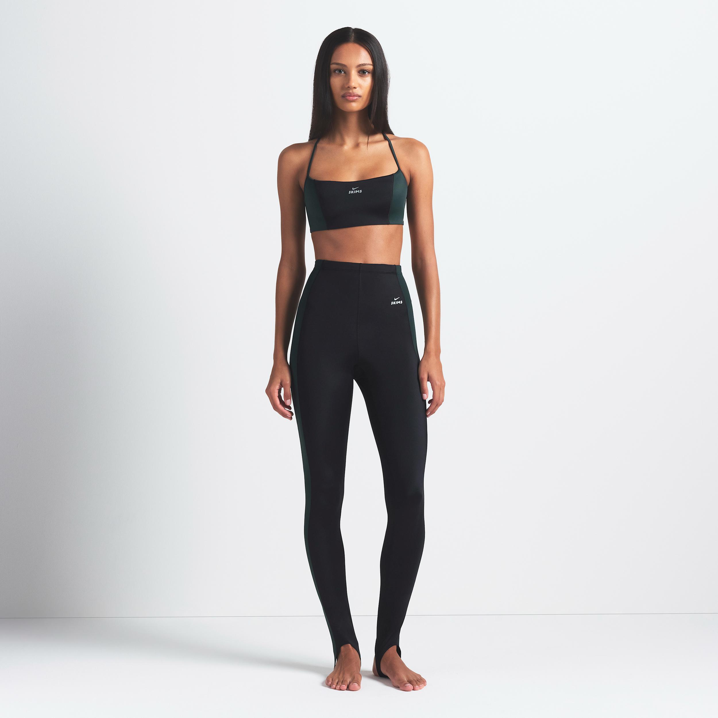 Nike Womens SKIMS Shine Padded 1/2-Sleeve Crop Top | BABRA9498W-OBT Product Image