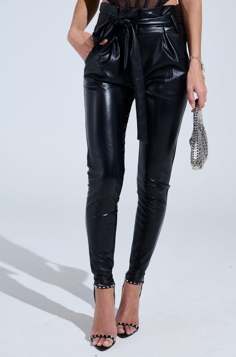 LILA PAPERBAG FAUX LEATHER PANTS Product Image