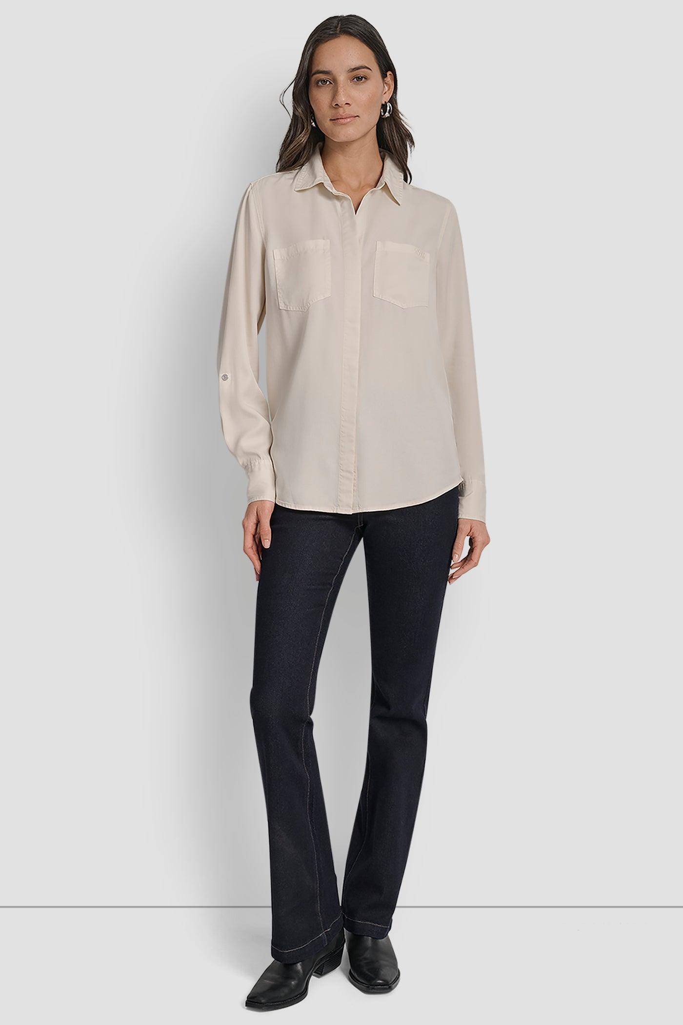 SPLIT BACK BUTTON FRONT WITH ROLL TAB Product Image