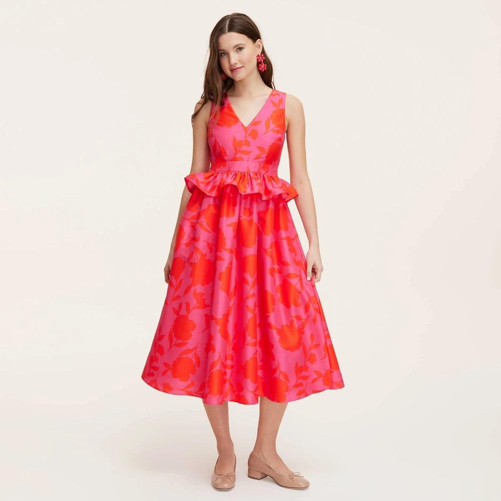Womens Classic Rose Peplum Midi Dress - kate spade new york x Target /Red Product Image