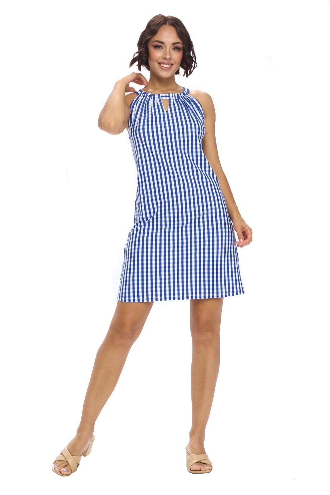 Plaid Keyhole Dress Product Image