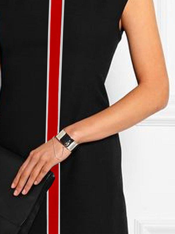 Cap Sleeve Contrast Color Printed Round-neck T-Shirts Tops Product Image