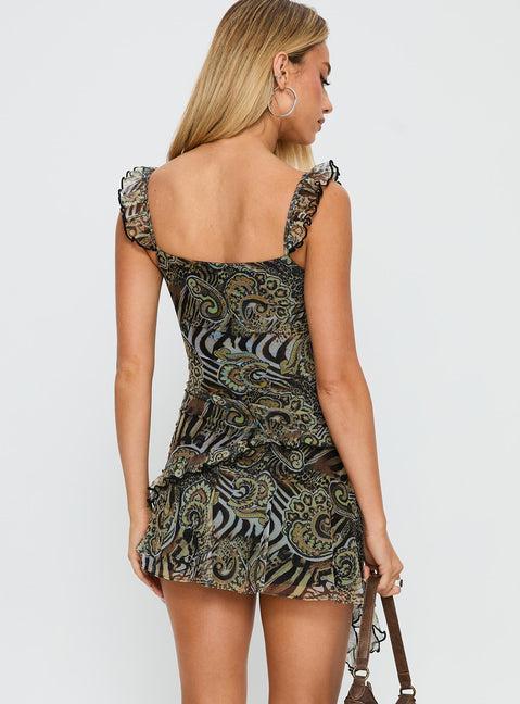 My Lifeline Frill Mini Dress Zebra Product Image