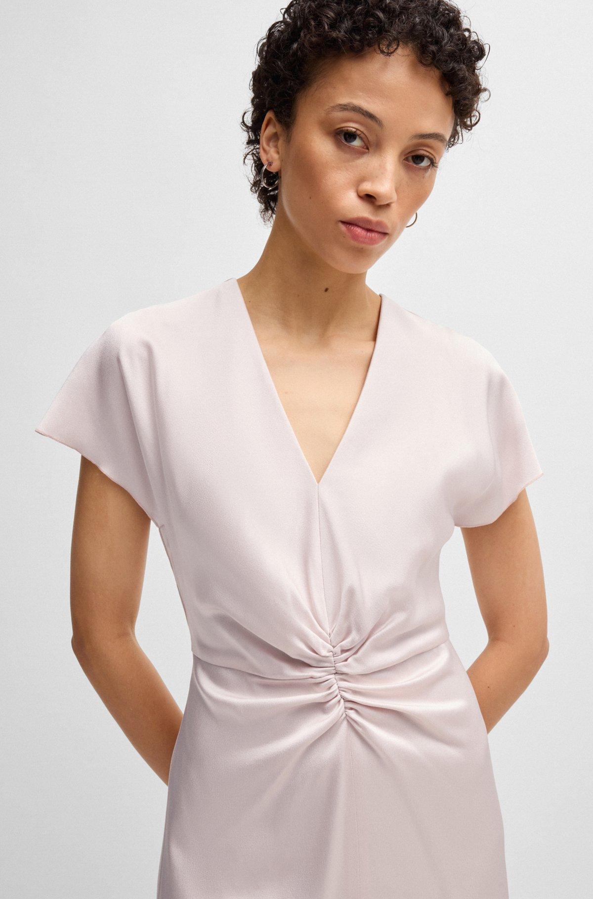 V-neck dress with gathered waistband Product Image