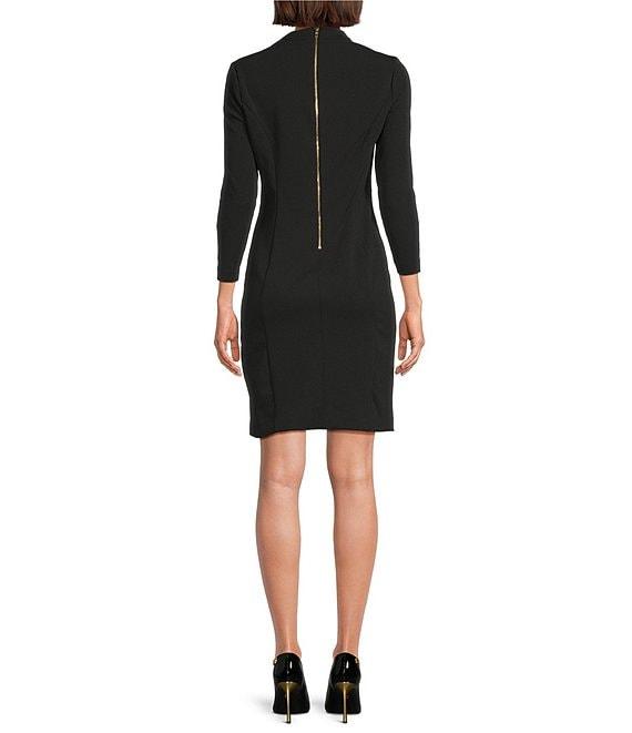 DKNY by Donna Karan Scuba Crepe Square Neck 3/4 Sleeve Sheath Dress Product Image
