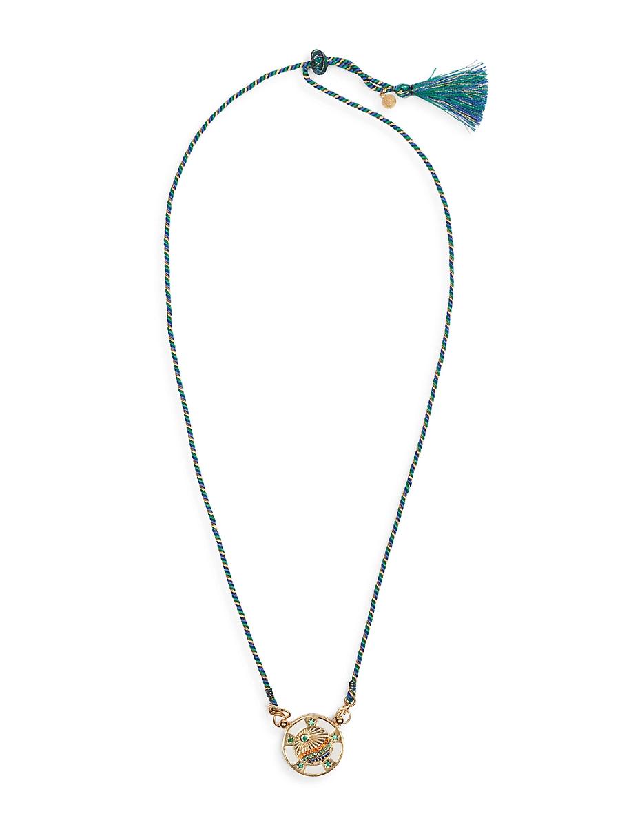 Womens California 18K-Gold-Plated, Enamel & Zircon Pendant Necklace Product Image