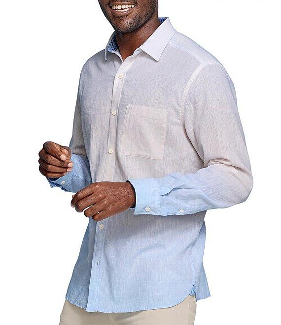 Johnston & Murphy Ombre Linen Long Sleeve Woven Shirt Product Image