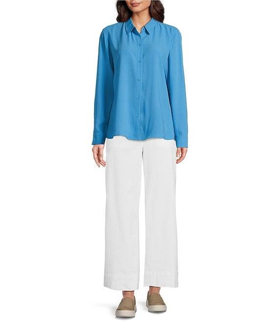 Eileen Fisher Organic Linen High Waist Tapered Ankle Pants Product Image