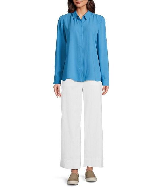 Eileen Fisher Organic Linen High Waist Tapered Ankle Pants Product Image