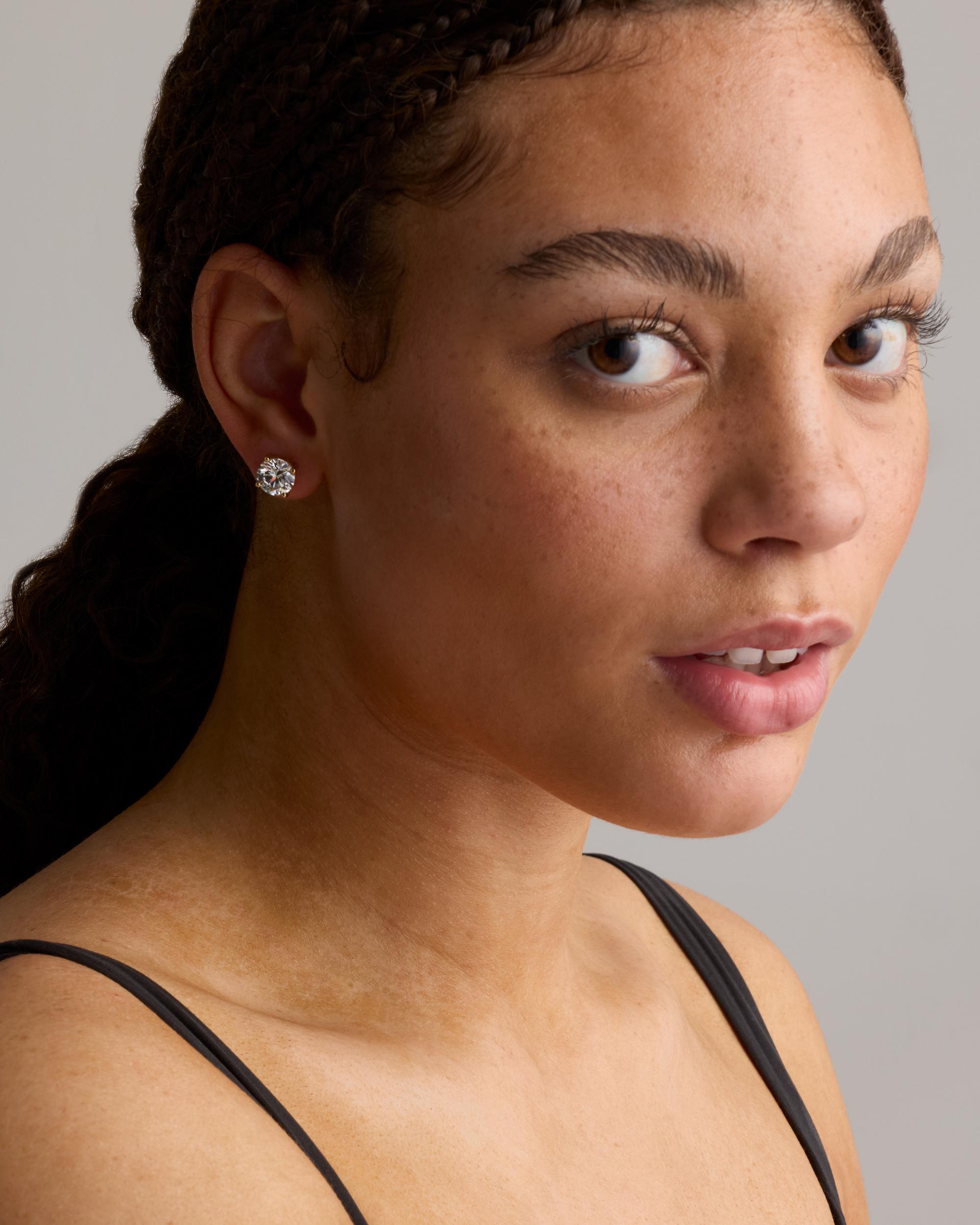 Quince | Women's 14K Gold Lab Grown Diamond Four-Prong Solitaire Studs Product Image