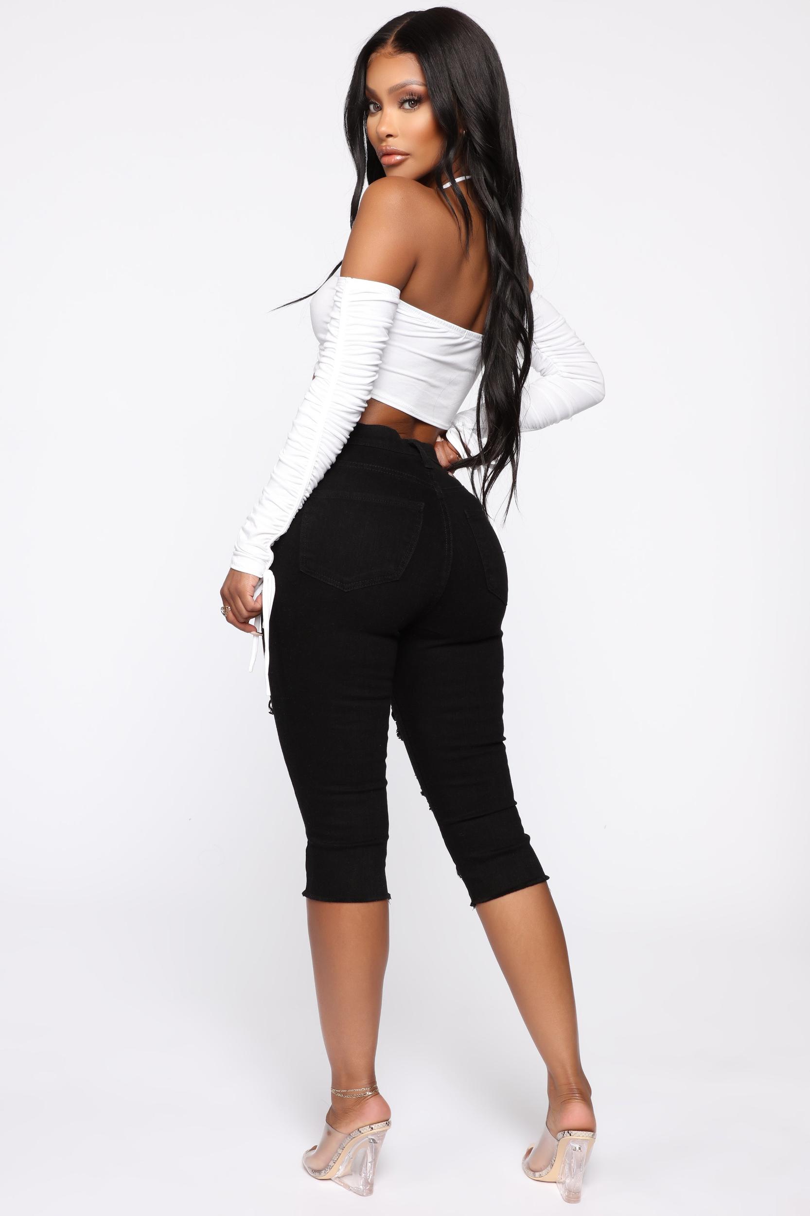Live In My Skinny Denim Capri Jeans - Black Product Image