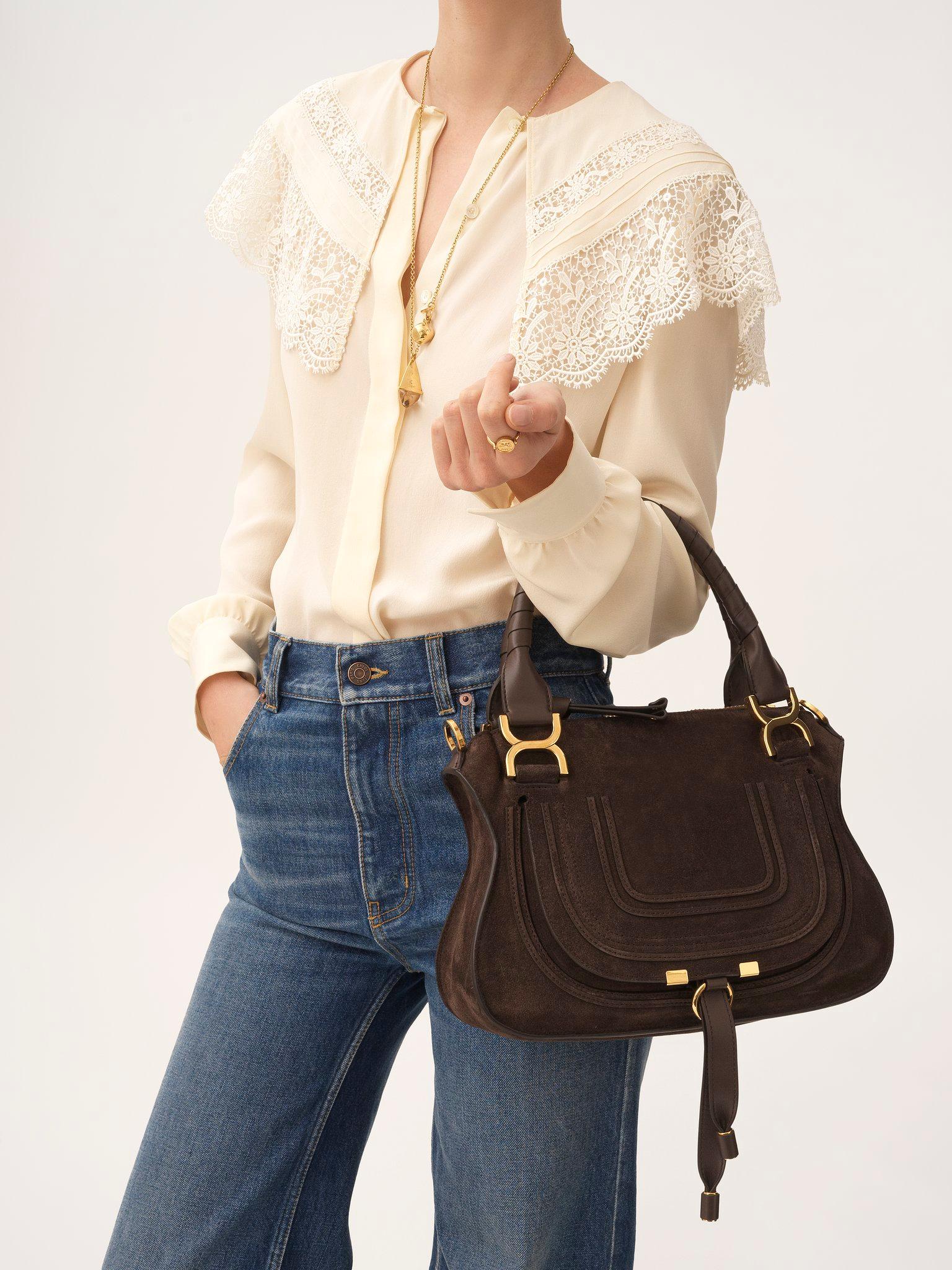 Small Marcie bag in suede leather Product Image