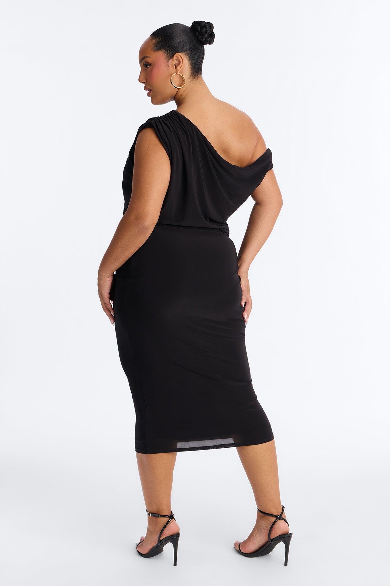 Elisandra Off Shoulder Midi Dress - Black Female Product Image