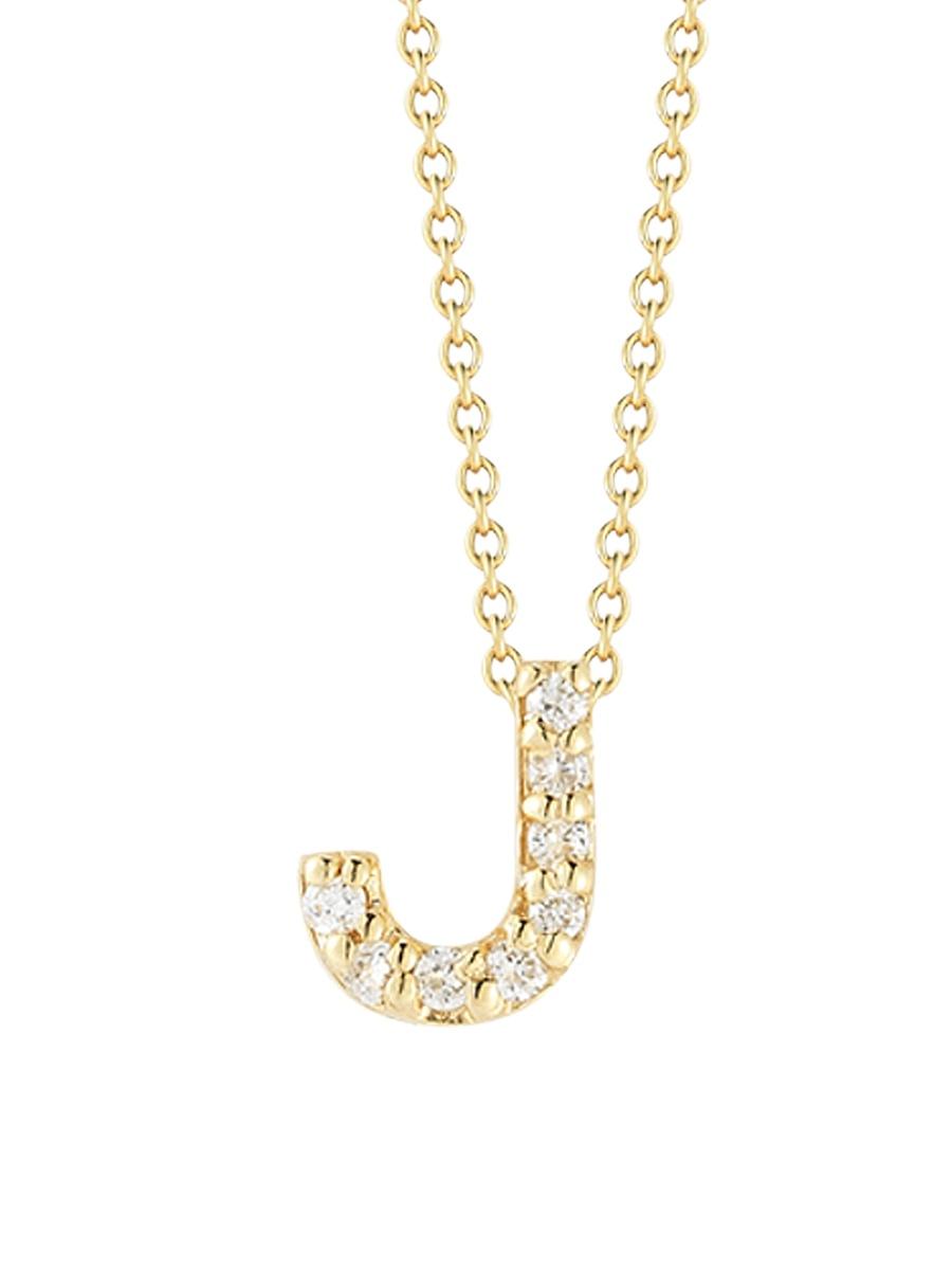 Womens Tiny Treasures Diamond & 18K Yellow Gold Initial Necklace Product Image