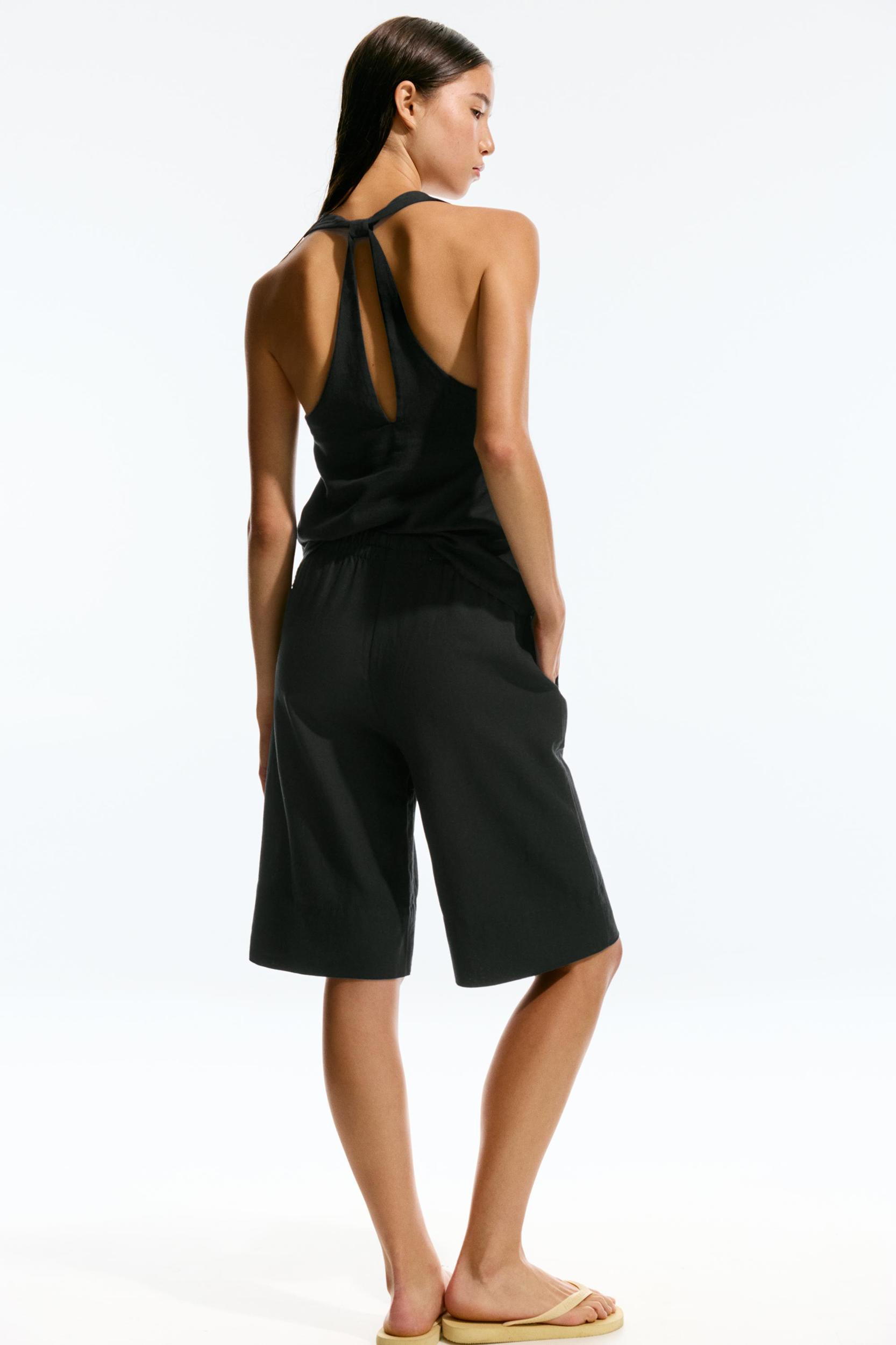 Linen blend halter top Product Image