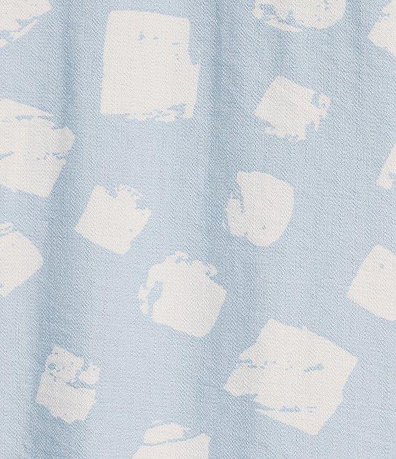 Ali Miles Plus Size Woven Printed Wire Collar 3/4 Sleeve Button-Front Tunic Product Image