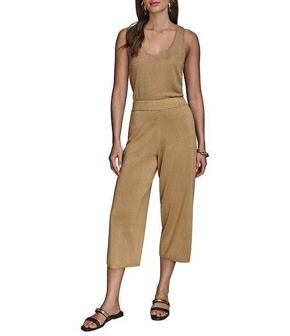 Donna Karan Shimmer Knit Wide Leg Pants Product Image